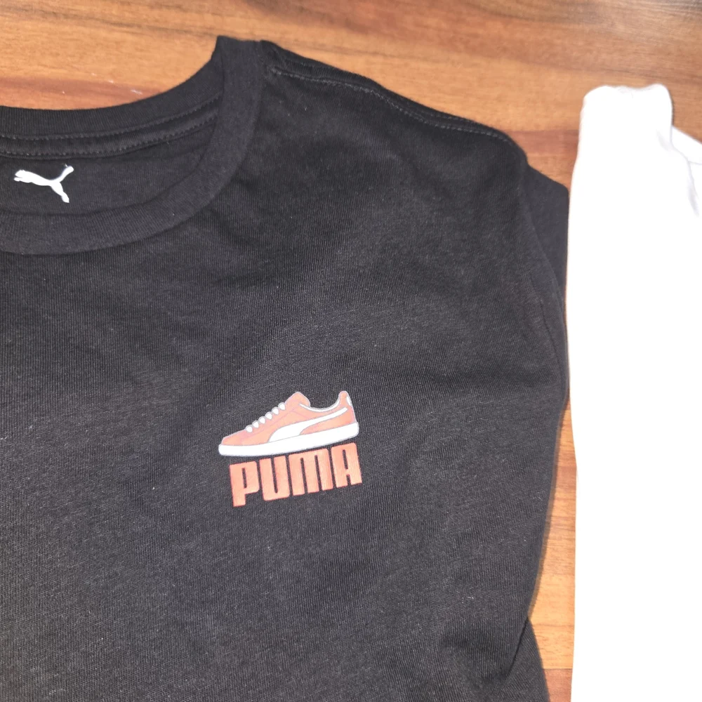 BUNDLE Puma Black Cargo Sweatpants & Tee Set - Black & White NWT LARGE KIDS - Picture 6 of 7